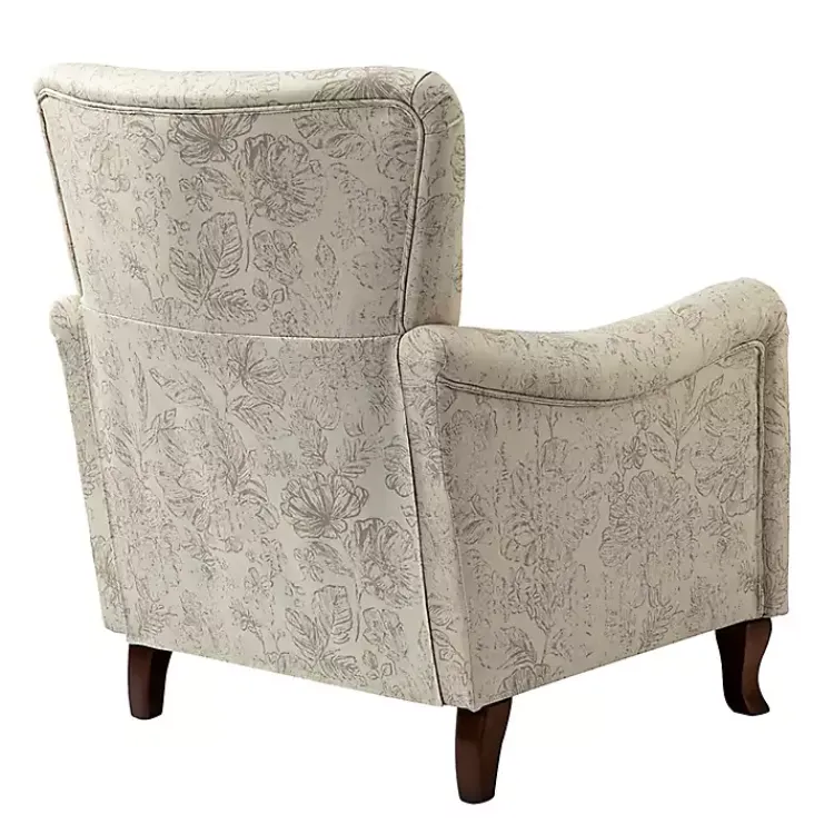 Accent Chairs-Kirklands Home Nicola Beige Linen Upholstered Armchair Tan