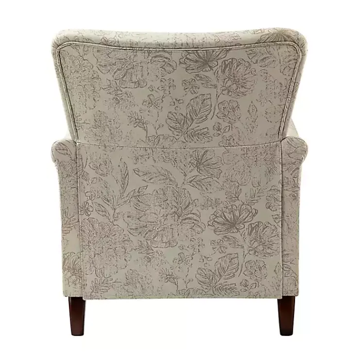 Accent Chairs-Kirklands Home Nicola Beige Linen Upholstered Armchair Tan