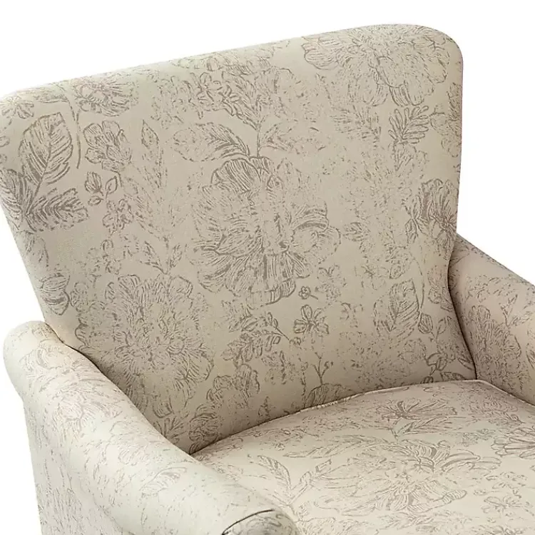 Accent Chairs-Kirklands Home Nicola Beige Linen Upholstered Armchair Tan