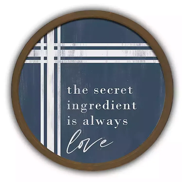 Wall Quotes & Signs-Kirklands Home Secret Ingredient Love Round Framed Plaque Brown
