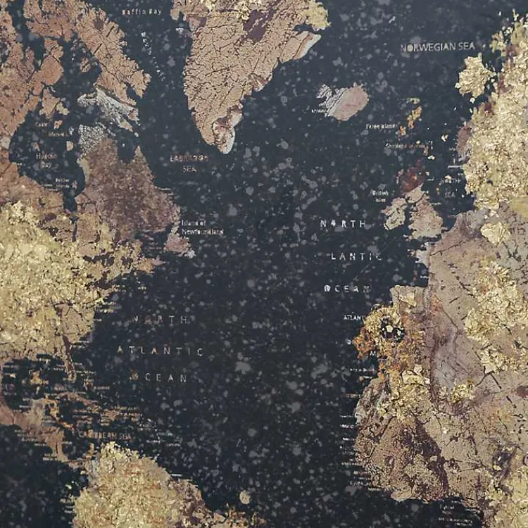 Framed Art-Kirklands Home Metallic Gold World Map Framed Art Print