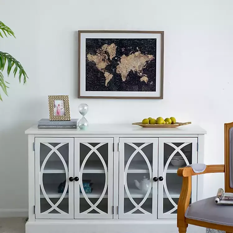 Framed Art-Kirklands Home Metallic Gold World Map Framed Art Print