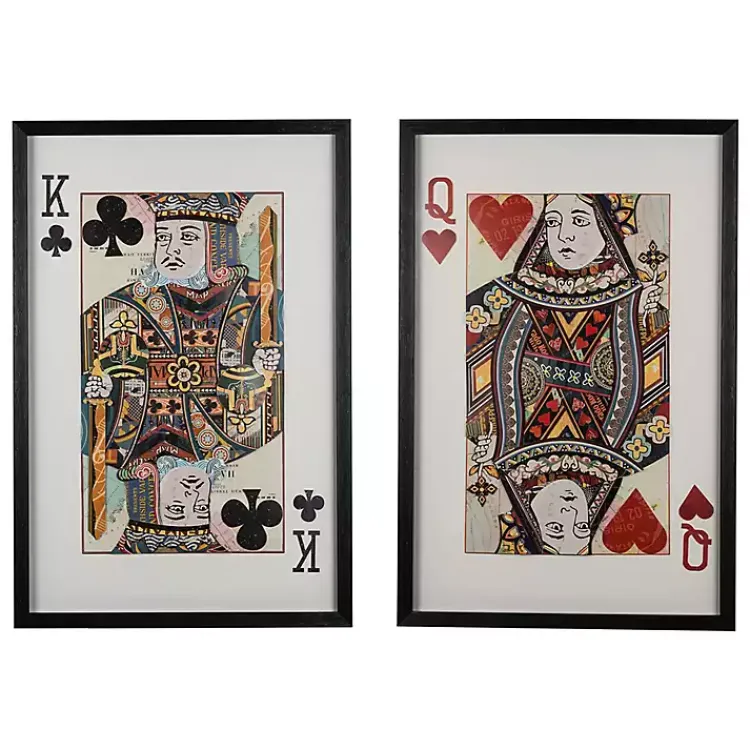 Framed Art-Kirklands Home King & Queen Card Framed Art Prints, Set of 2 Multi