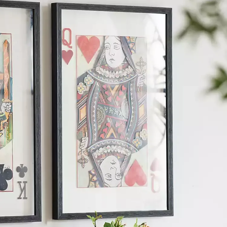Framed Art-Kirklands Home King & Queen Card Framed Art Prints, Set of 2 Multi