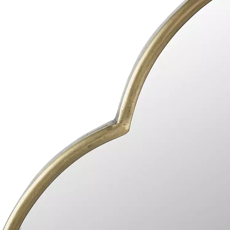 Decorative Mirrors-Kirklands Home Champagne Gold Long Quatrefoil Mirror