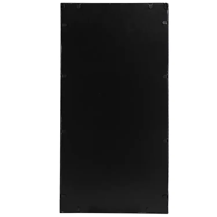 Decorative Mirrors-Kirklands Home Black Metal Geometric Wall Mirrors, Set of 3