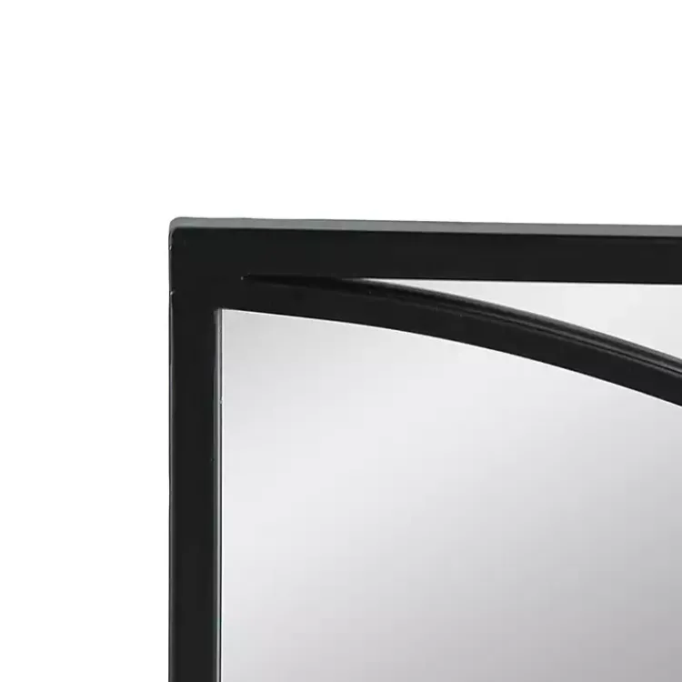 Decorative Mirrors-Kirklands Home Black Metal Geometric Wall Mirrors, Set of 3