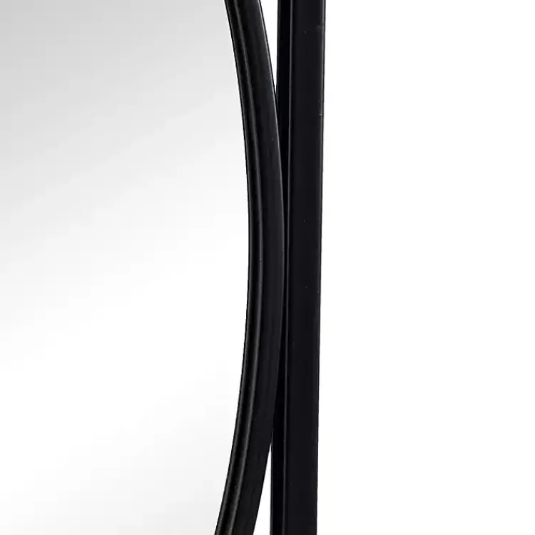 Decorative Mirrors-Kirklands Home Black Metal Geometric Wall Mirrors, Set of 3