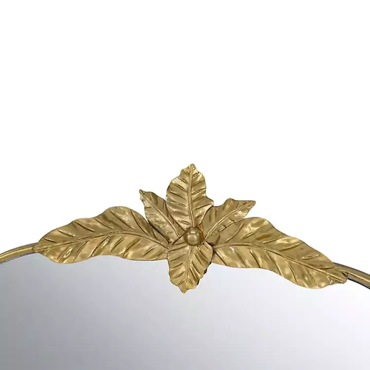 Decorative Mirrors-Kirklands Home Gold Leaves Arched Wall Mirror, 40x35 in.