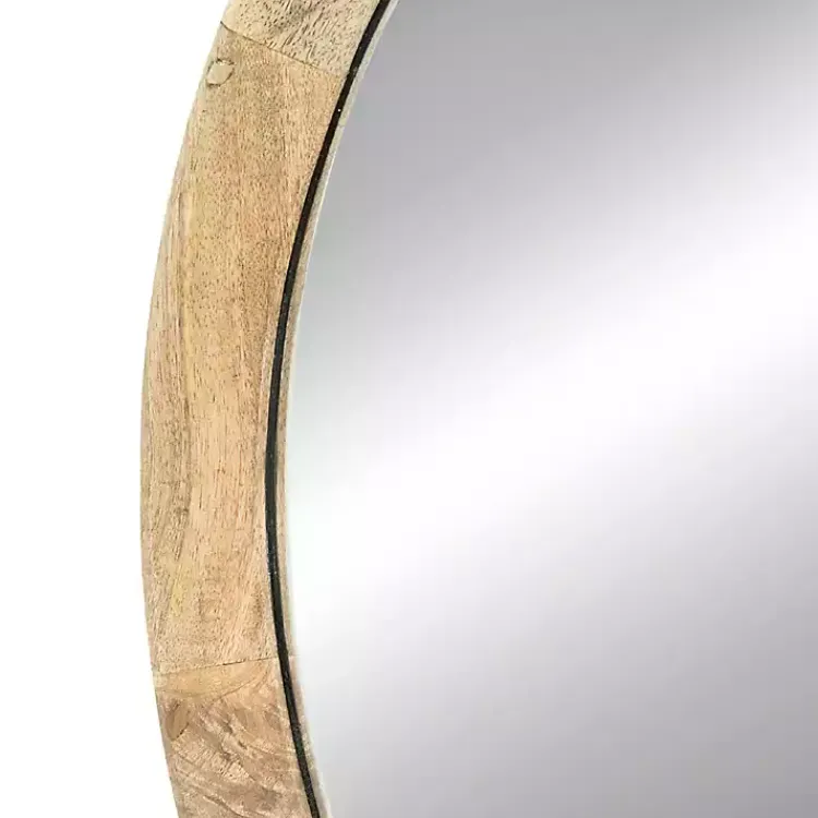 Decorative Mirrors-Kirklands Home Round Mango Wood Wall Mirror
