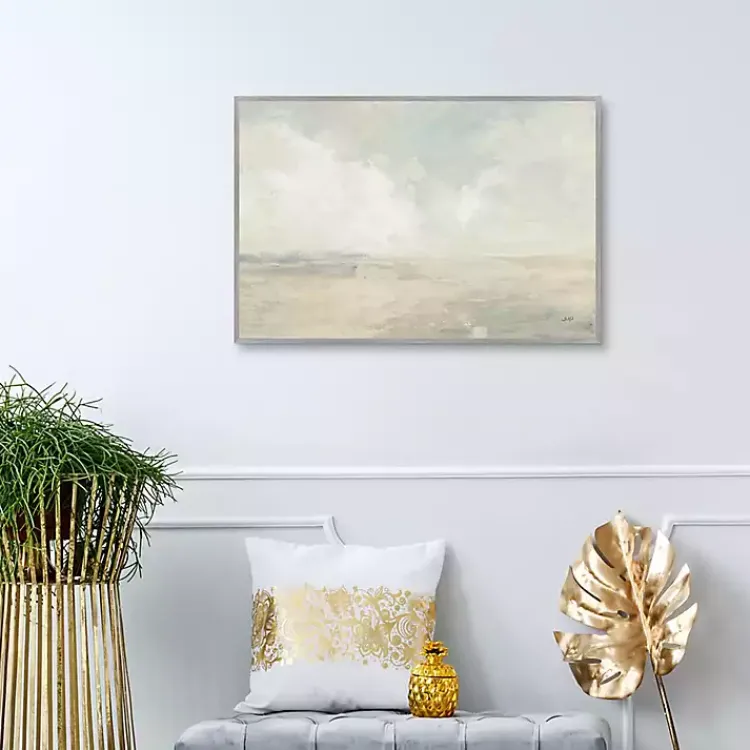 Canvas Art-Kirklands Home Sky and Sand Crop Framed Canvas Art Print Gray