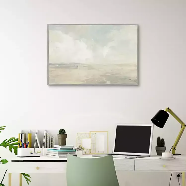 Canvas Art-Kirklands Home Sky and Sand Crop Framed Canvas Art Print Gray