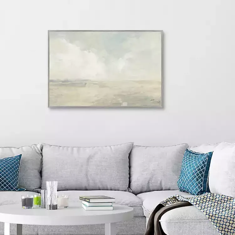 Canvas Art-Kirklands Home Sky and Sand Crop Framed Canvas Art Print Gray