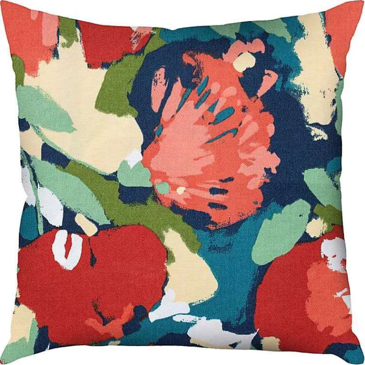 Outdoor Cushions & Pillows-Kirklands Home Multicolor Abstract Floral Outdoor Pillow, 22 in.