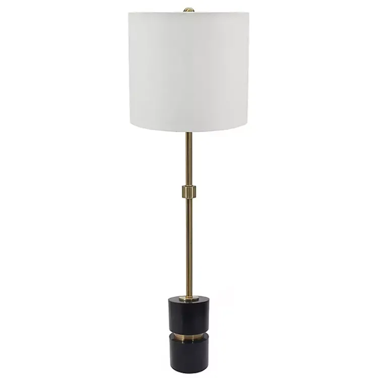 Buffet Lamps-Kirklands Home Black Marble and Gold Metal Buffet Lamp