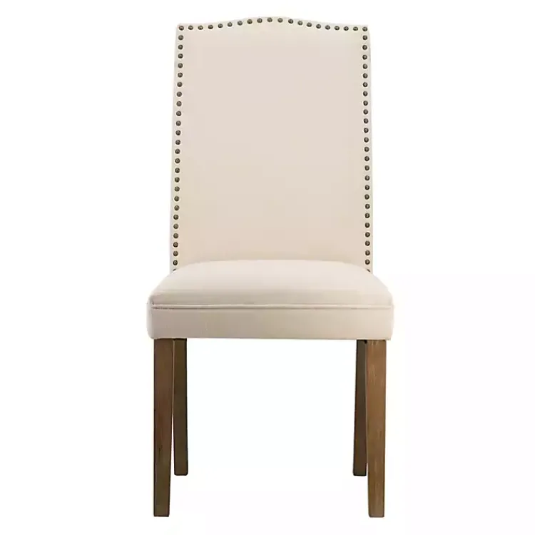 Dining Chairs-Kirklands Home Cream Upholstered Armless Dining Chairs, Set of 2 Ivory