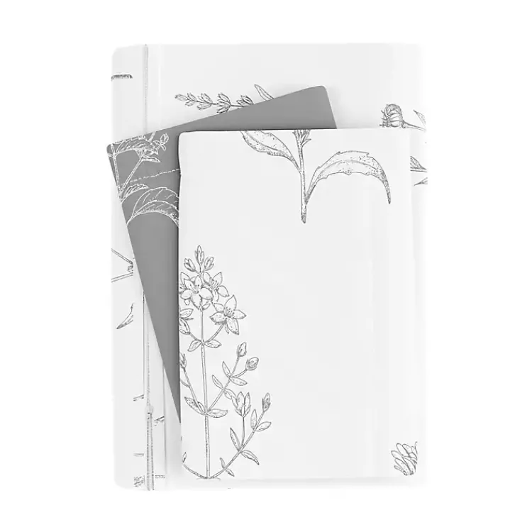 Duvets-Kirklands Home Gray Floral Reversible 2-pc. Twin Duvet Cover Set