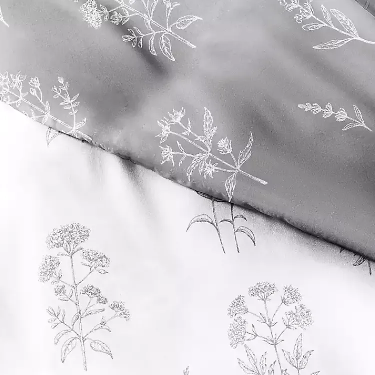 Duvets-Kirklands Home Gray Floral Reversible 2-pc. Twin Duvet Cover Set