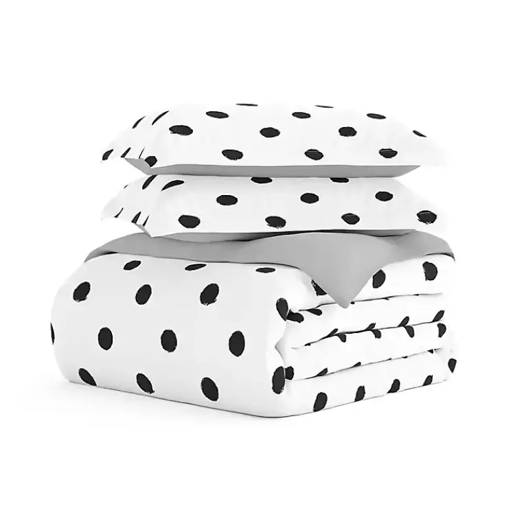 Duvets-Kirklands Home White Dotted Reversible 2-pc. Twin Duvet Cover Set