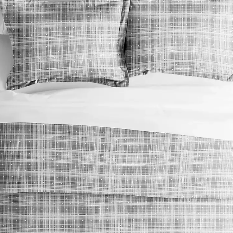 Duvets-Kirklands Home Plaid Polka Dot 2-pc. Twin Duvet Cover Set Gray