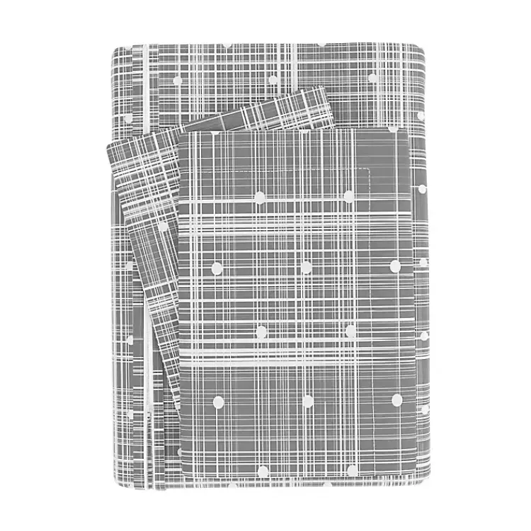 Duvets-Kirklands Home Plaid Polka Dot 2-pc. Twin Duvet Cover Set Gray