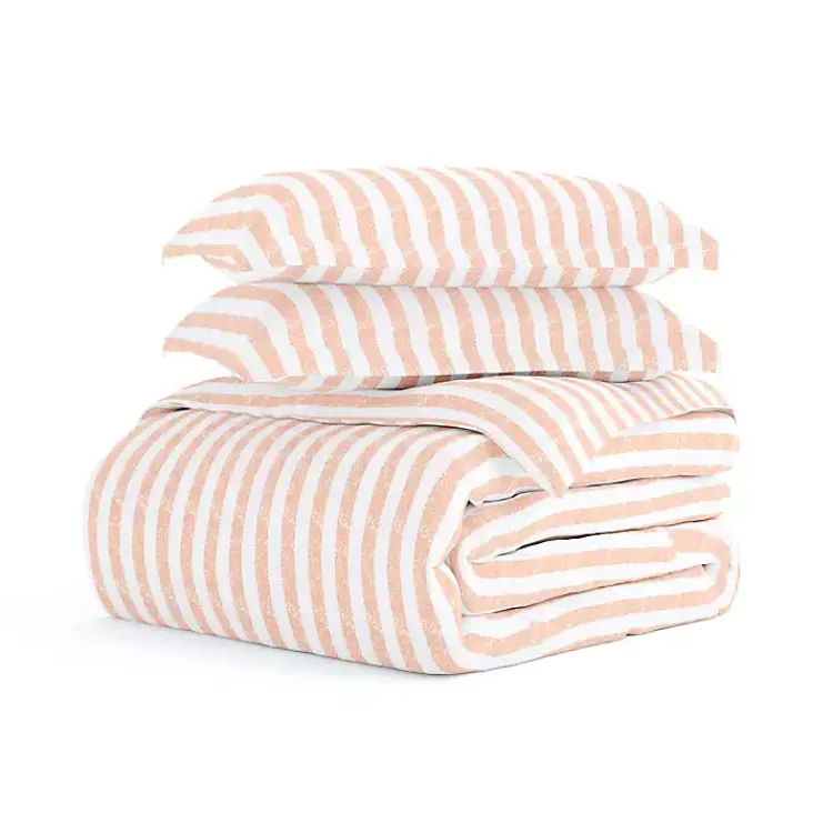 Duvets-Kirklands Home Pink Rugged Stripe 2-pc. Twin Duvet Cover Set
