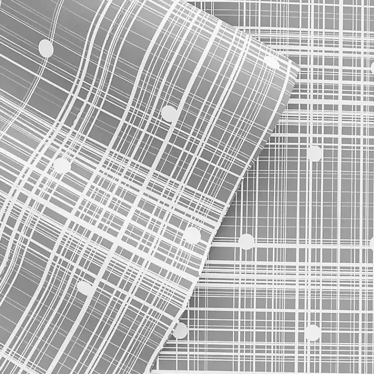 Bed Sheets-Kirklands Home Plaid Polka Dot 3-pc. Twin Sheet Set Gray