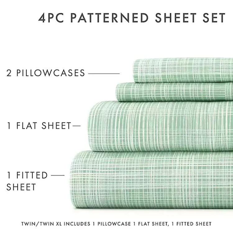 Bed Sheets-Kirklands Home Soft Thatch 3-pc. Twin Sheet Set Green