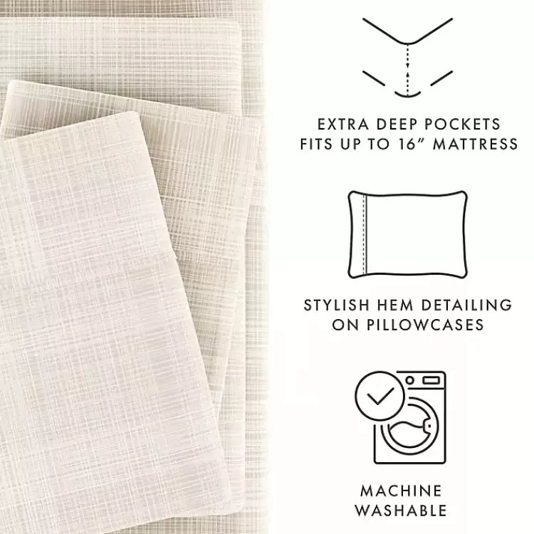 Bed Sheets-Kirklands Home Soft Thatch 3-pc. Twin Sheet Set Tan