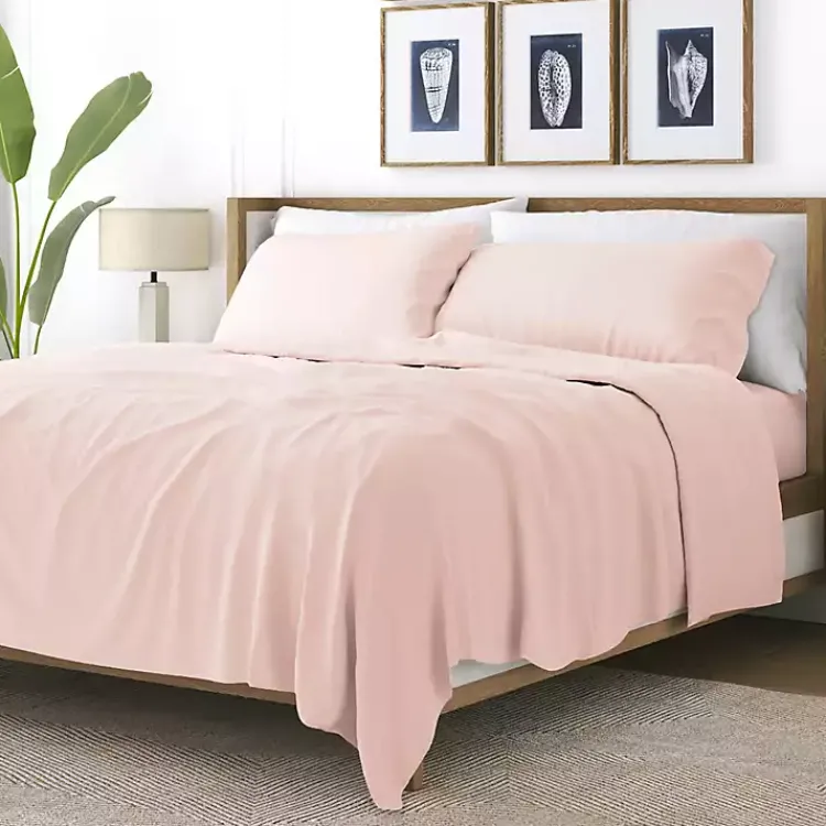 Bed Sheets-Kirklands Home Blush Ultra Soft 3-pc. Twin Sheet Set Pink