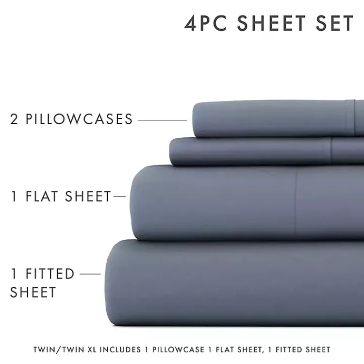 Bed Sheets-Kirklands Home Stone Ultra Soft 3-pc. Twin Sheet Set Gray
