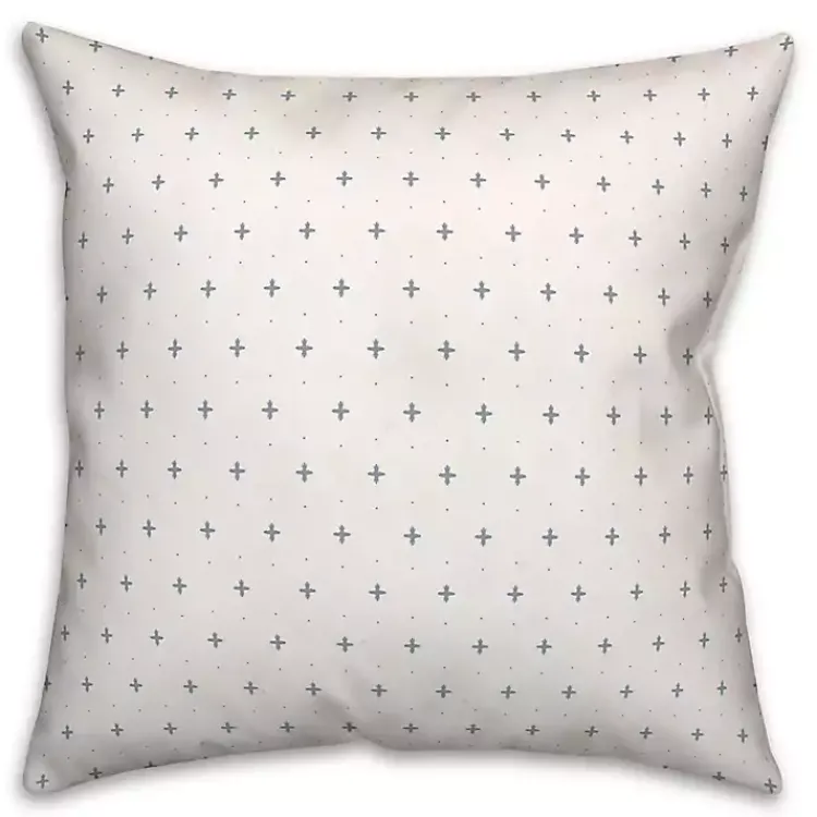 Outdoor Cushions & Pillows-Kirklands Home White and Blue French Country Outdoor Throw Pillow
