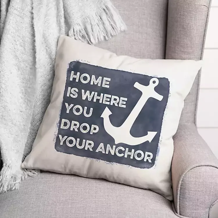 Outdoor Cushions & Pillows-Kirklands Home Where You Drop Your Anchor Outdoor Throw Pillow