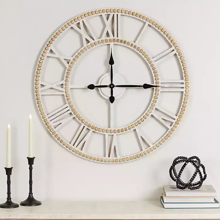 Clocks-Kirklands Home Brett Beaded Wood Wall Clock