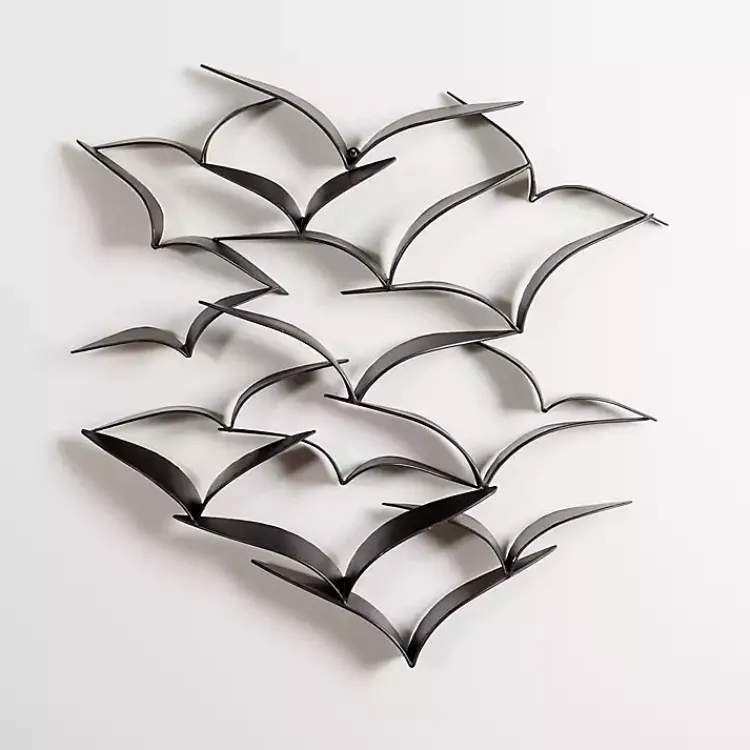 Wall Plaques-Kirklands Home Flock of Birds Metal Wall Plaque Black
