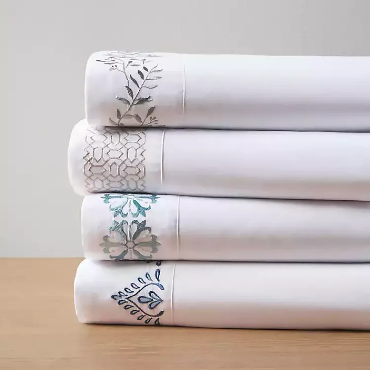 Bed Sheets-Kirklands Home Leafy Vine Hem Microfiber 4-pc. Full Sheet Set