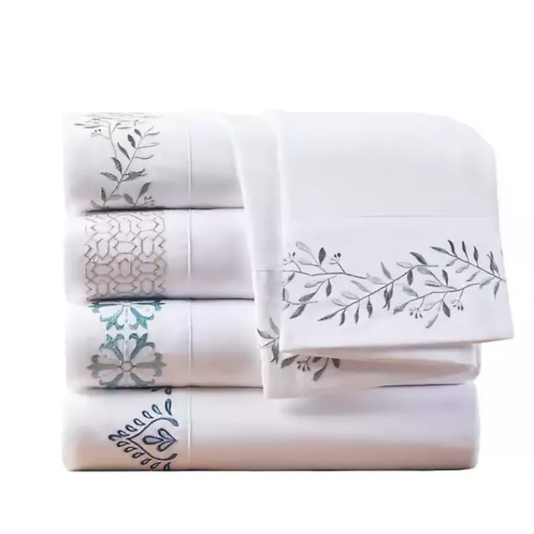 Bed Sheets-Kirklands Home Leafy Vine Hem Microfiber 4-pc. Full Sheet Set