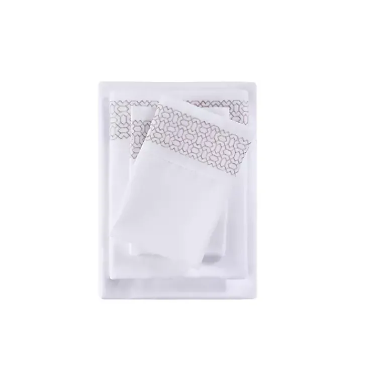 Bed Sheets-Kirklands Home Elegant Geo Hem Microfiber 4-pc. Full Sheet Set