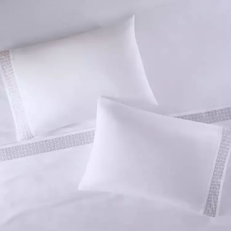 Bed Sheets-Kirklands Home Elegant Geo Hem Microfiber 4-pc. Full Sheet Set
