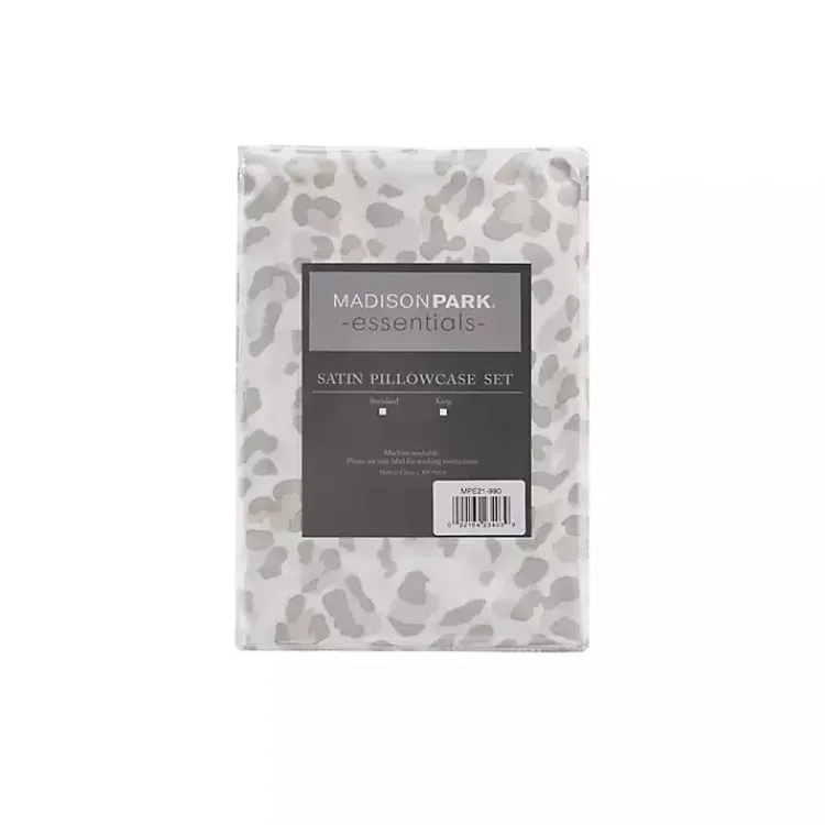 Bed Sheets-Kirklands Home Taupe Leopard Satin Standard 2-pc. Pillow Case Set