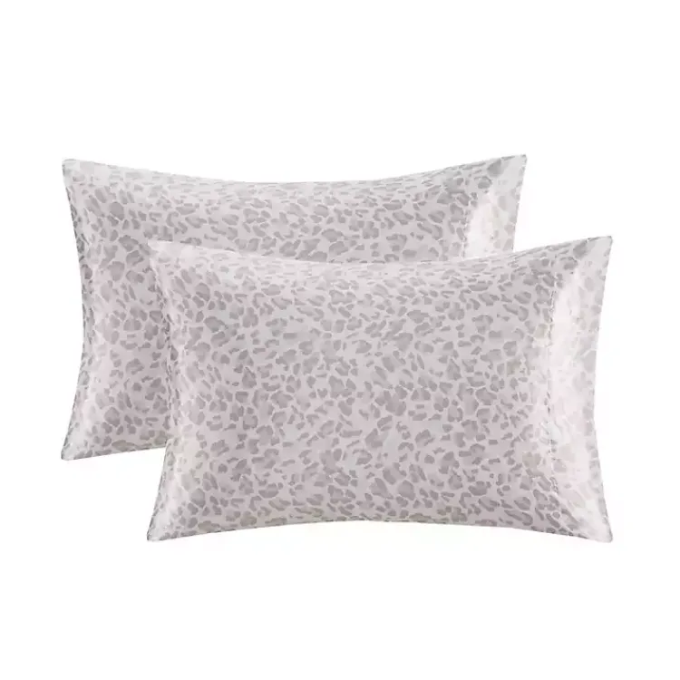 Bed Sheets-Kirklands Home Taupe Leopard Satin Standard 2-pc. Pillow Case Set