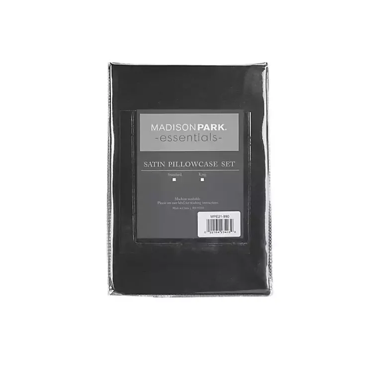 Bed Sheets-Kirklands Home Satin King 2-pc. Pillow Case Set Black