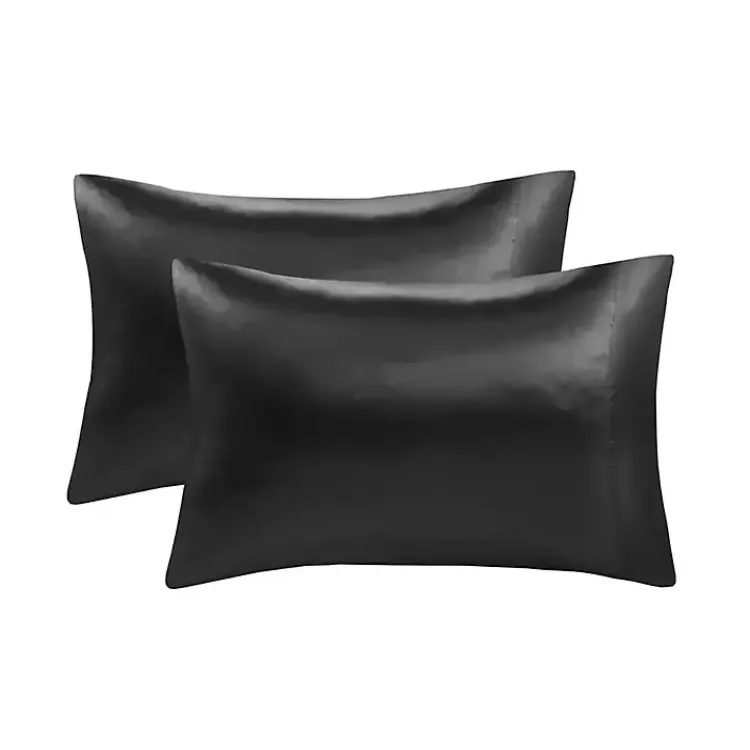 Bed Sheets-Kirklands Home Satin King 2-pc. Pillow Case Set Black