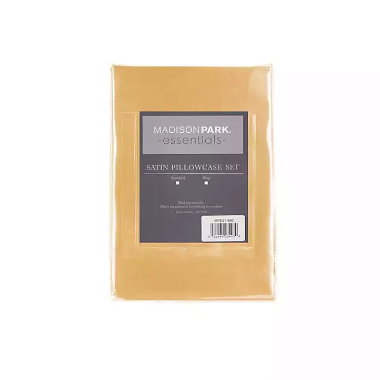 Bed Sheets-Kirklands Home Satin Standard 2-pc. Pillow Case Set Gold