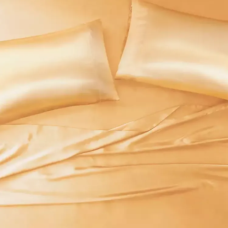 Bed Sheets-Kirklands Home Satin King 2-pc. Pillow Case Set Gold