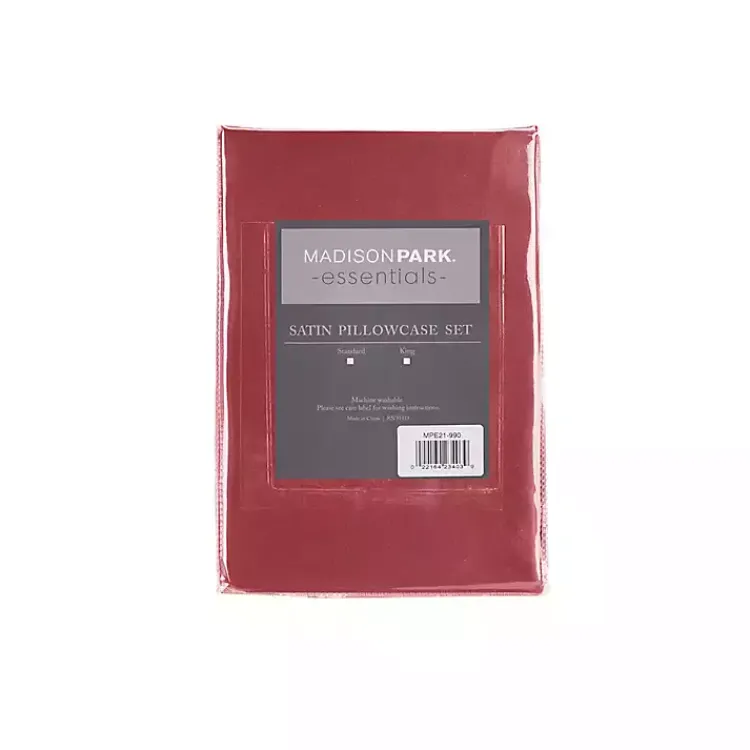 Bed Sheets-Kirklands Home Satin Standard 2-pc. Pillow Case Set Red