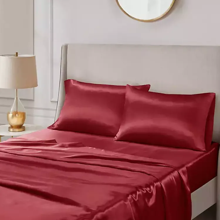Bed Sheets-Kirklands Home Satin King 2-pc. Pillow Case Set Red