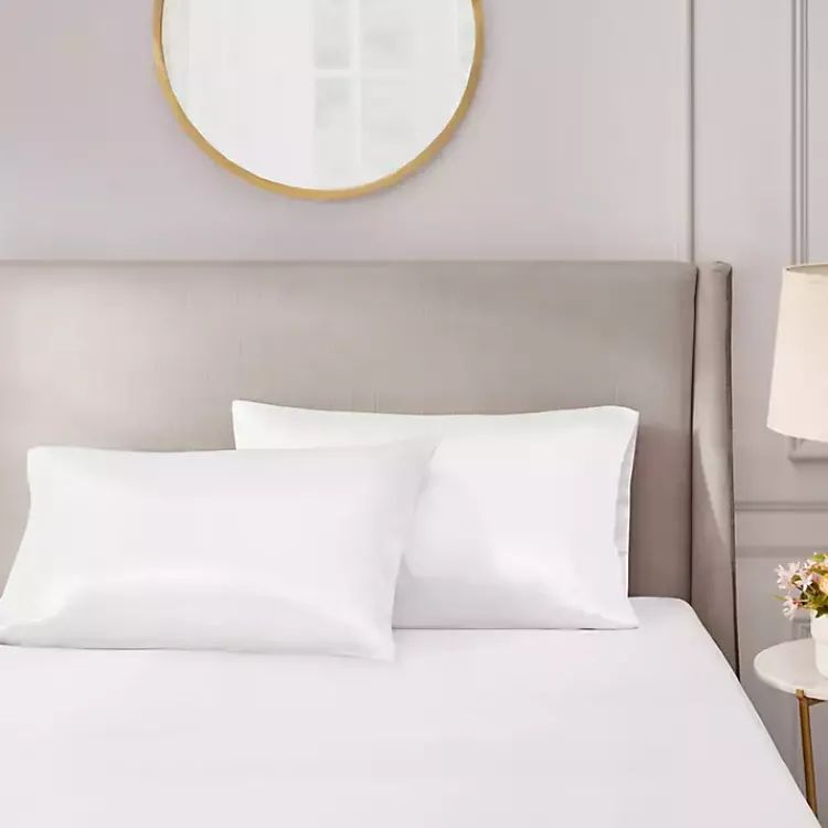 Bed Sheets-Kirklands Home Satin Standard 2-pc. Pillow Case Set White