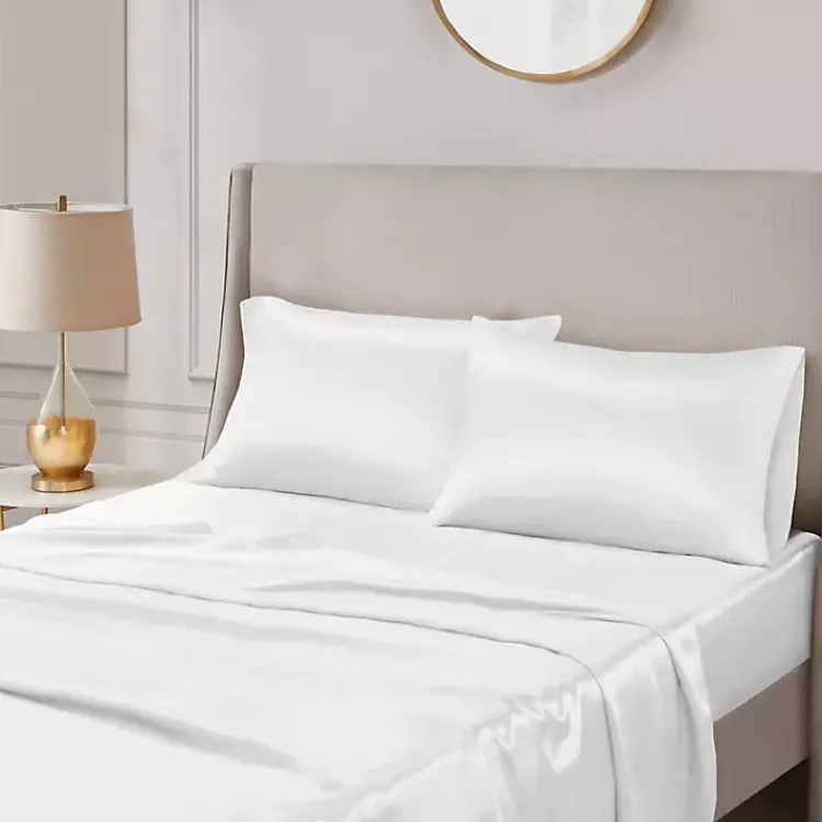 Bed Sheets-Kirklands Home Satin Standard 2-pc. Pillow Case Set White