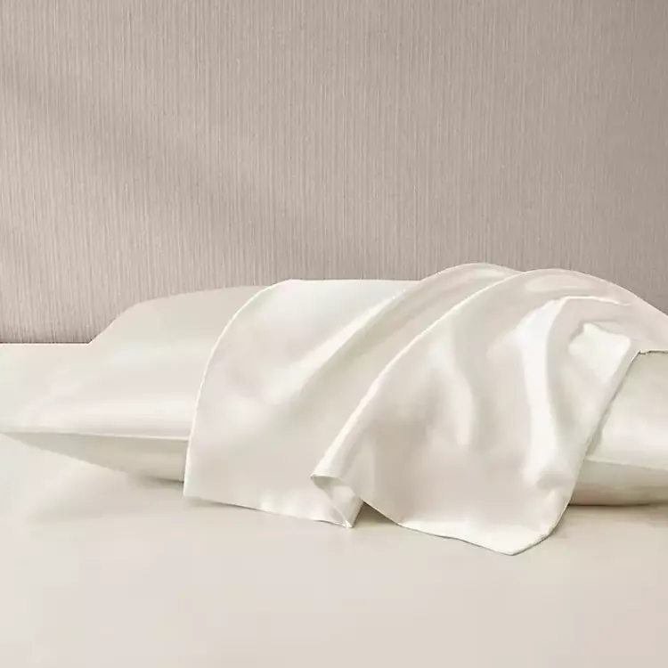 Bed Sheets-Kirklands Home Satin Standard 2-pc. Pillow Case Set Ivory